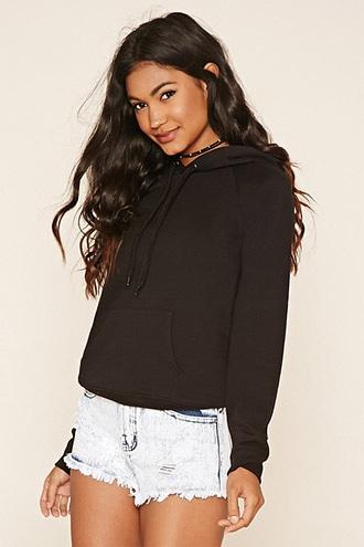 Forever21 Women's  Raglan Pullover Hoodie