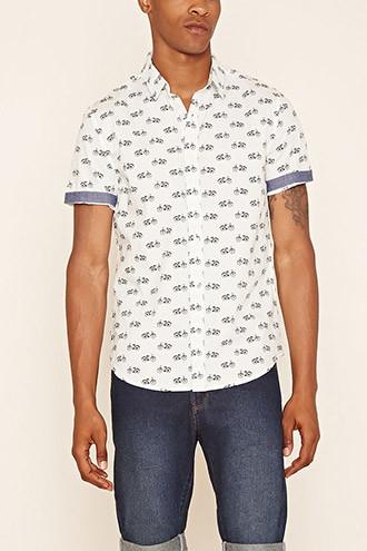 21 Men Men's  Bicycle Print Shirt