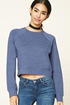 Forever21 Women's  Navy French Terry Knit Pullover