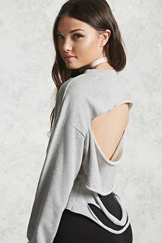 Forever21 Distressed-back Sweatshirt