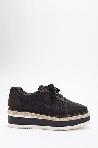 Forever21 St. Sana Satin & Lace Platform Sneakers