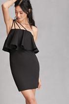 Forever21 Women's  Black Selfie Leslie Flounce Dress