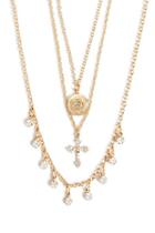 Forever21 Layered Cross Pendant Necklace Set