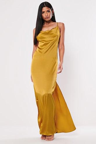 Forever21 Missguided Satin Cowl Neck Gown