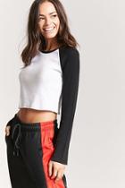 Forever21 Raw Cut Cropped Baseball Tee