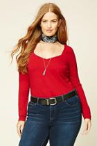 Forever21 Plus Women's  Red Plus Size Sweetheart Top
