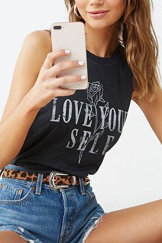 Forever21 Love Yourself Graphic Muscle Tee