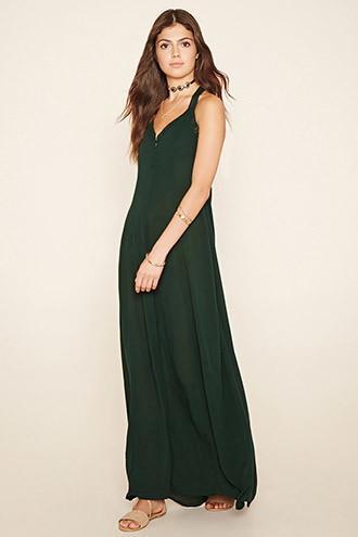 Forever21 Women's  Lace-trim Cami Maxi Dress