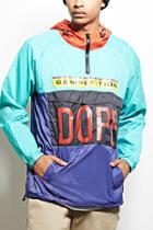 21 Men Men's  Teal & Navy Dope Ombre Dye Windbreaker