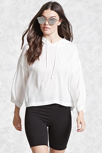 Forever21 Boxy Satin Hoodie