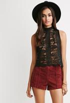Forever21 Embroidered Lace Scalloped-hem Top