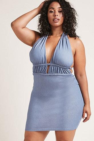 Forever21 Plus Size Chambray Halter Dress