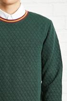 21 Men Men's  Stripe-trim Quilted Sweatshirt