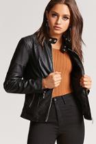 Forever21 Channel Quilted Faux Leather Jacket