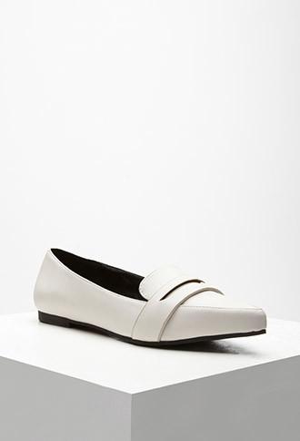 Forever21 Faux Leather Pointed Loafers