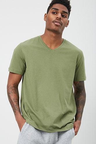 Forever21 Basic Slub Knit V-neck Tee