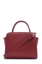 Forever21 Burgundy Faux Leather Trapeze Satchel