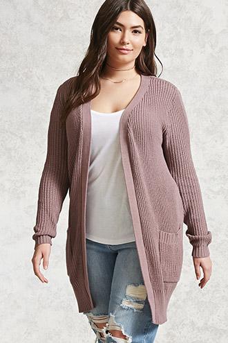 Forever21 Plus Size Maxi Ribbed Cardigan