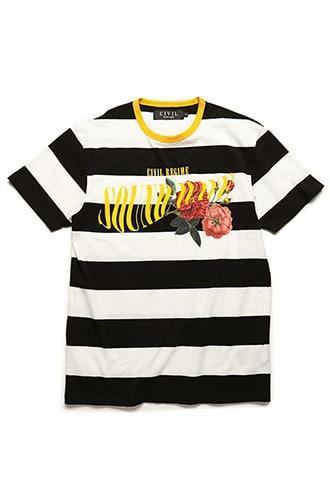 Forever21 Civil Regime Striped Graphic Tee