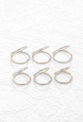 Forever21 Stacked Band Midi Ring Set (silver)