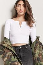 Forever21 Ribbed Pull-ring Crop Top