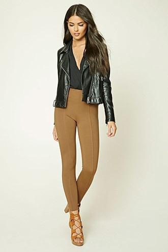 Love21 Women's  Elastic Paneled Leggings