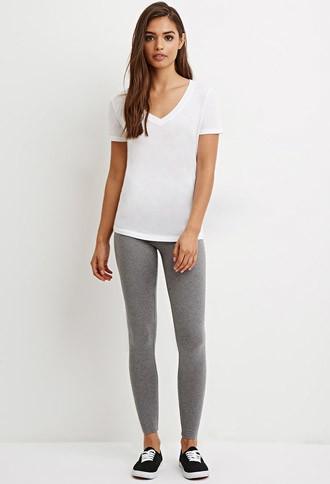 Forever21 Women's  Heather Grey Classic Leggings
