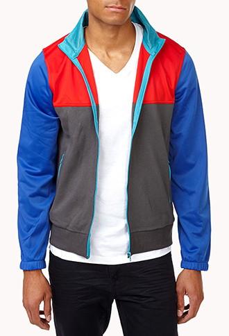 21 Men Colorblocked Track Jacket