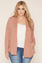 Forever21 Plus Women's  Dusty Pink Plus Size Open-front Cardigan