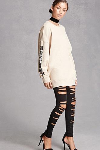 Forever21 Raw-cut Ladder Cutout Leggings