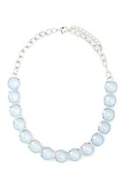Forever21 Light Blue & Silver Faux Gem Collar Necklace