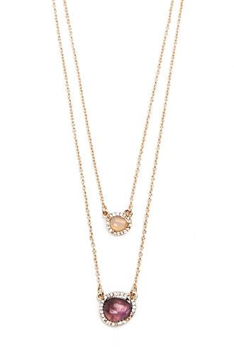 Forever21 Faux Stone Layered Necklace Set