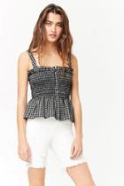 Forever21 Smocked Plaid Top
