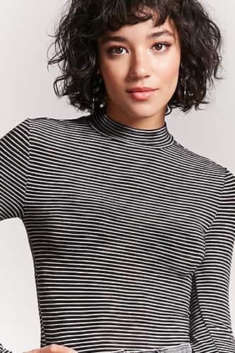Forever21 Stripe Mock Neck Top