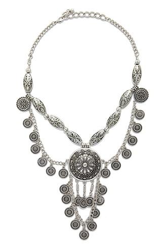 Forever21 B.silver Sunburst Statement Necklace