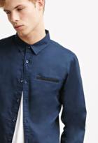 21 Men Contrast-trimmed Oxford Shirt