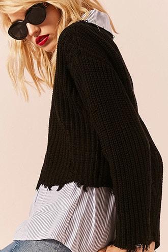 Forever21 Distressed Boxy Sweater
