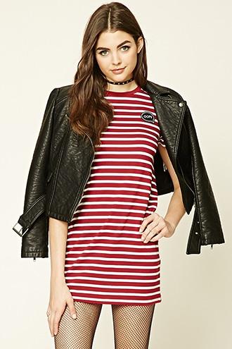 Forever21 Women's  Oops Patched T-shirt Dress