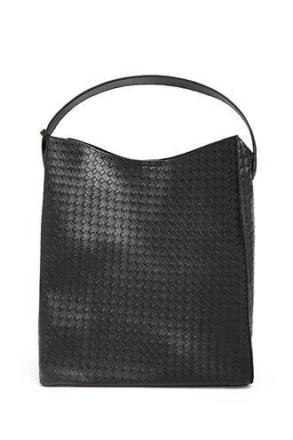 Forever21 2-in-1 Faux Leather Woven Tote