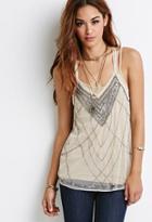 Forever21 Sequined Mesh Halter Top