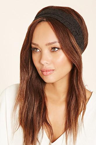 Forever21 Black Floral Lace Headwrap