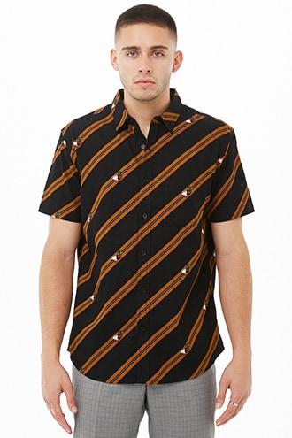 Forever21 Classic Striped Duck Print Shirt
