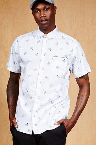 Forever21 Drill Clothing Duck Print Shirt