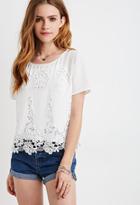 Forever21 Boxy Embroidered-crochet Top