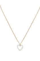 Forever21 Gold & Clear Rhinestone Heart Necklace