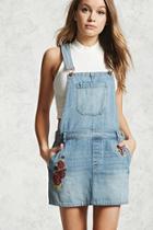 Forever21 Floral Embroidery Overall Dress
