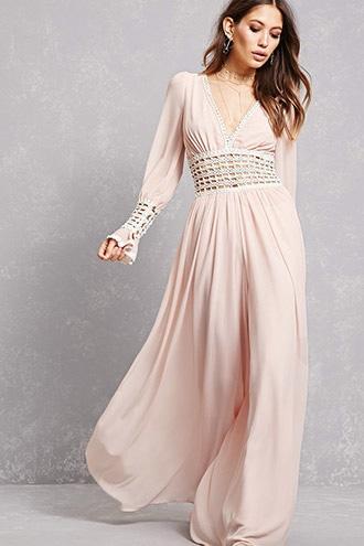 Forever21 Soieblu Piped Chiffon Jumpsuit