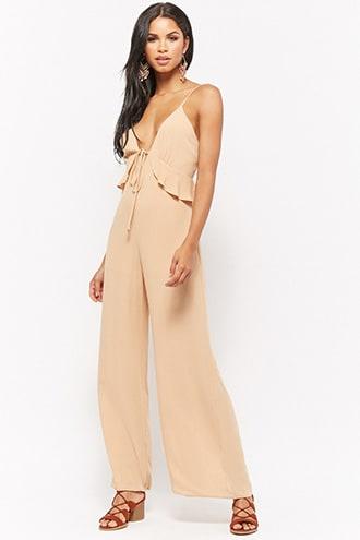 Forever21 Flounce Wide-leg Jumpsuit