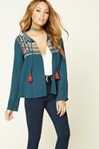 Forever21 Women's  Open-front Peasant Top