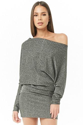 Forever21 Metallic Off-the-shoulder Mini Dress